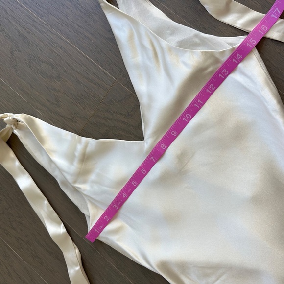 Reformation Pernille Ivory Silk Dress White Wedding Tie Sleeve SMALL - with tag - Picture 12 of 14